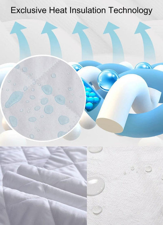 Waterproof Premium Bamboo Quilted Mattress Protector - Non Noisy Bed Bug Proof - Diamond Shape